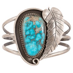 Bracciale Navajo Single Stone in turchese e argento sterling