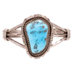 Bracciale Navajo Single Stone in turchese e argento sterling