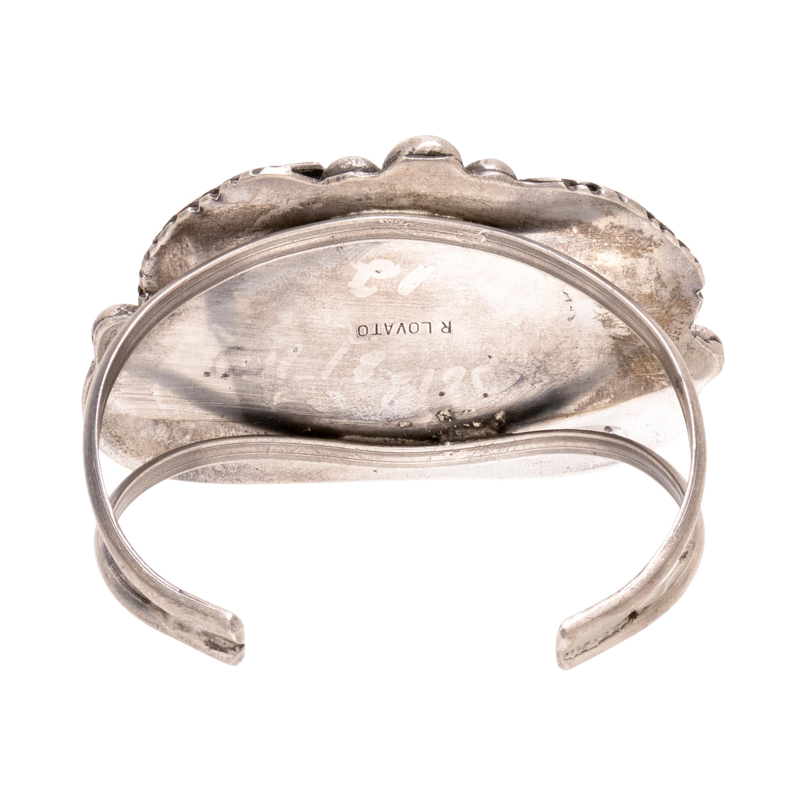 Pulsera brazalete de turquesa Navajo Single Stone nativo estadounidense en venta