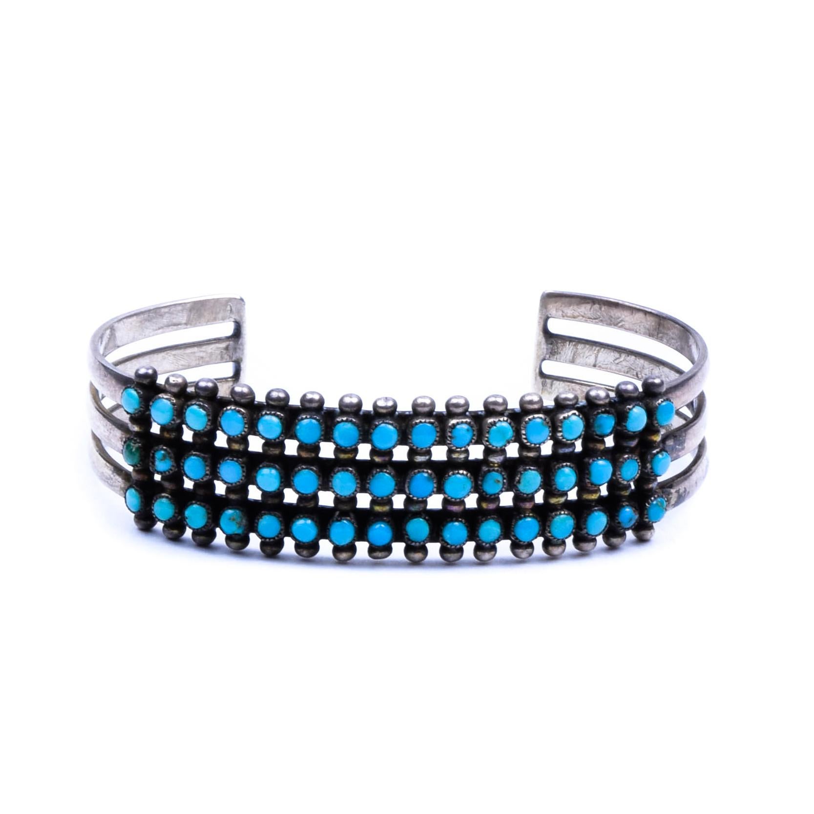 Women's or Men's Navajo Sleeping Beauty Turquoise and Sterling Bracelet