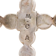 Navajo Sleeping Beauty Turquoise and Sterling Silver Cross Pendant/Brooch