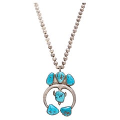 Navajo Sleeping Beauty Turquoise and Sterling Silver Necklace