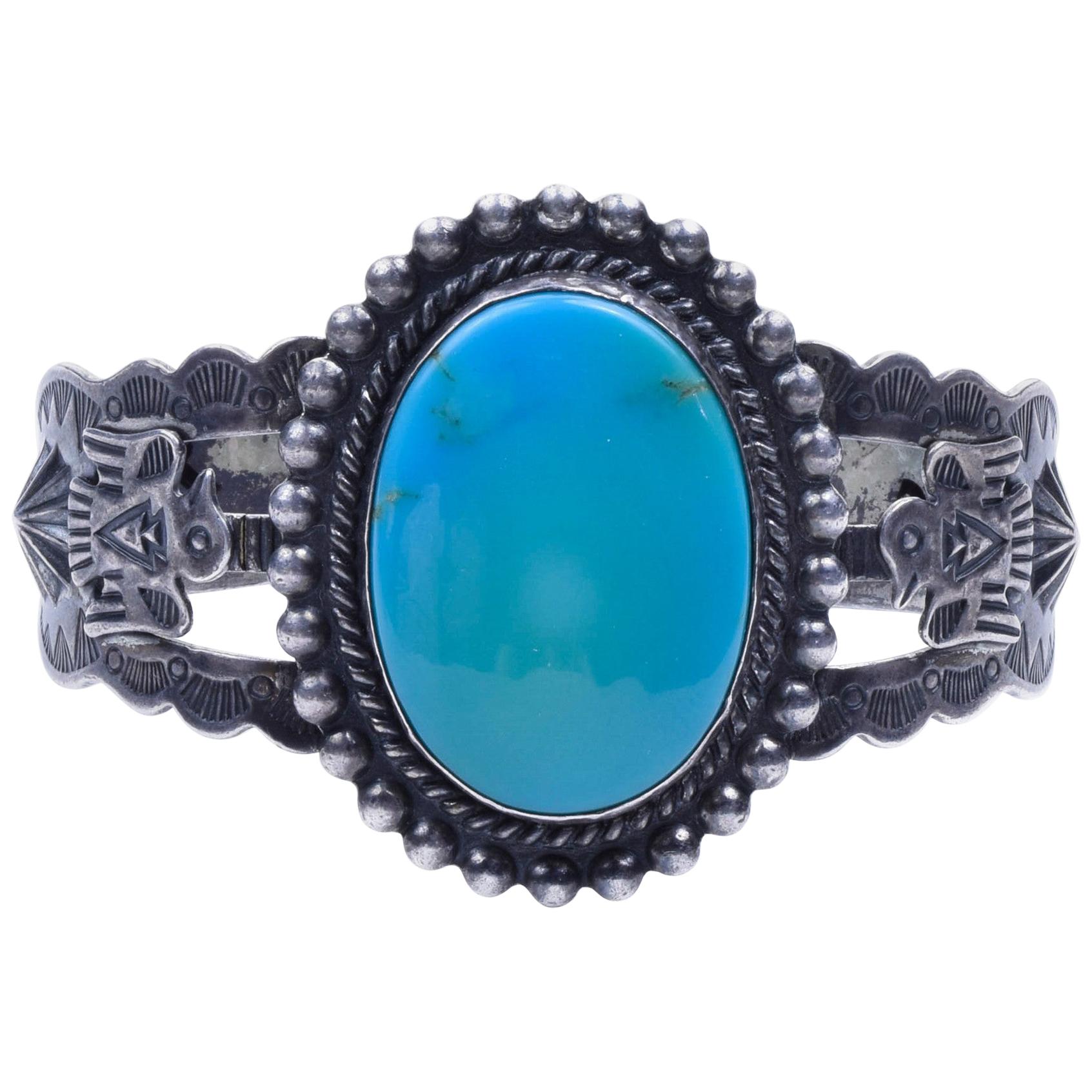 Navajo Sleeping Beauty Turquoise Bracelet