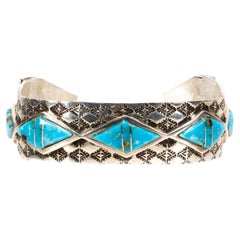 Navajo Snake Head Turquoise Cuff Bracelet