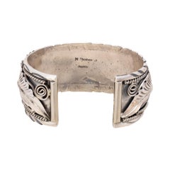 Navajo Sonoran Gold Turquoise and Sterling Silver Cuff Bracelet