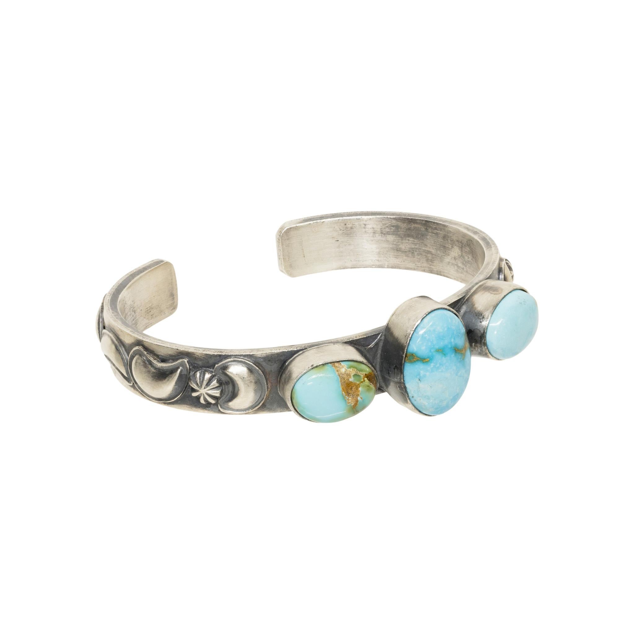 Bracciale in oro turchese Navajo Sonoran In condizioni buone in vendita a Coeur d Alene, ID