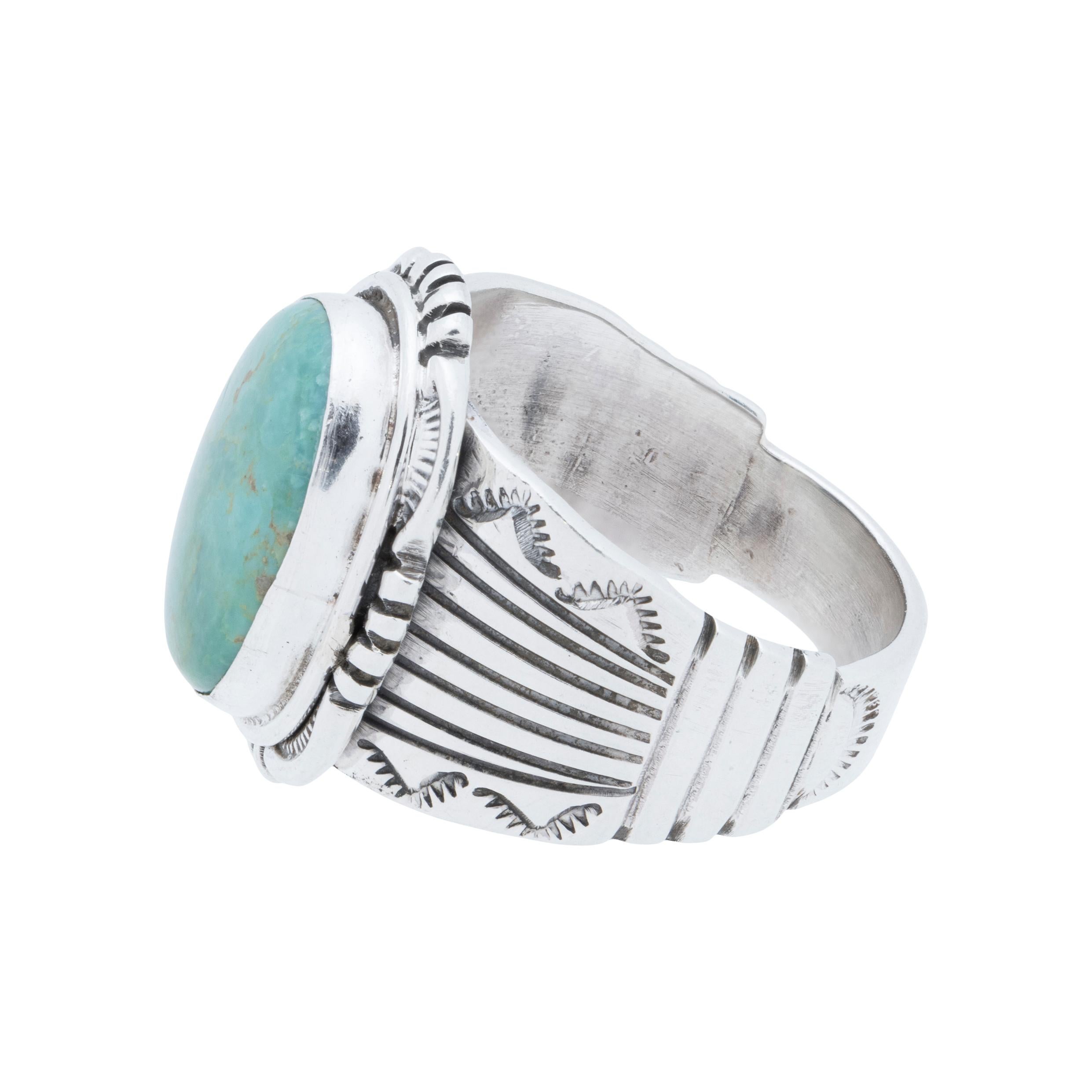 Nativo americano Anello in turchese Sonoran Navajo e argento sterling in vendita