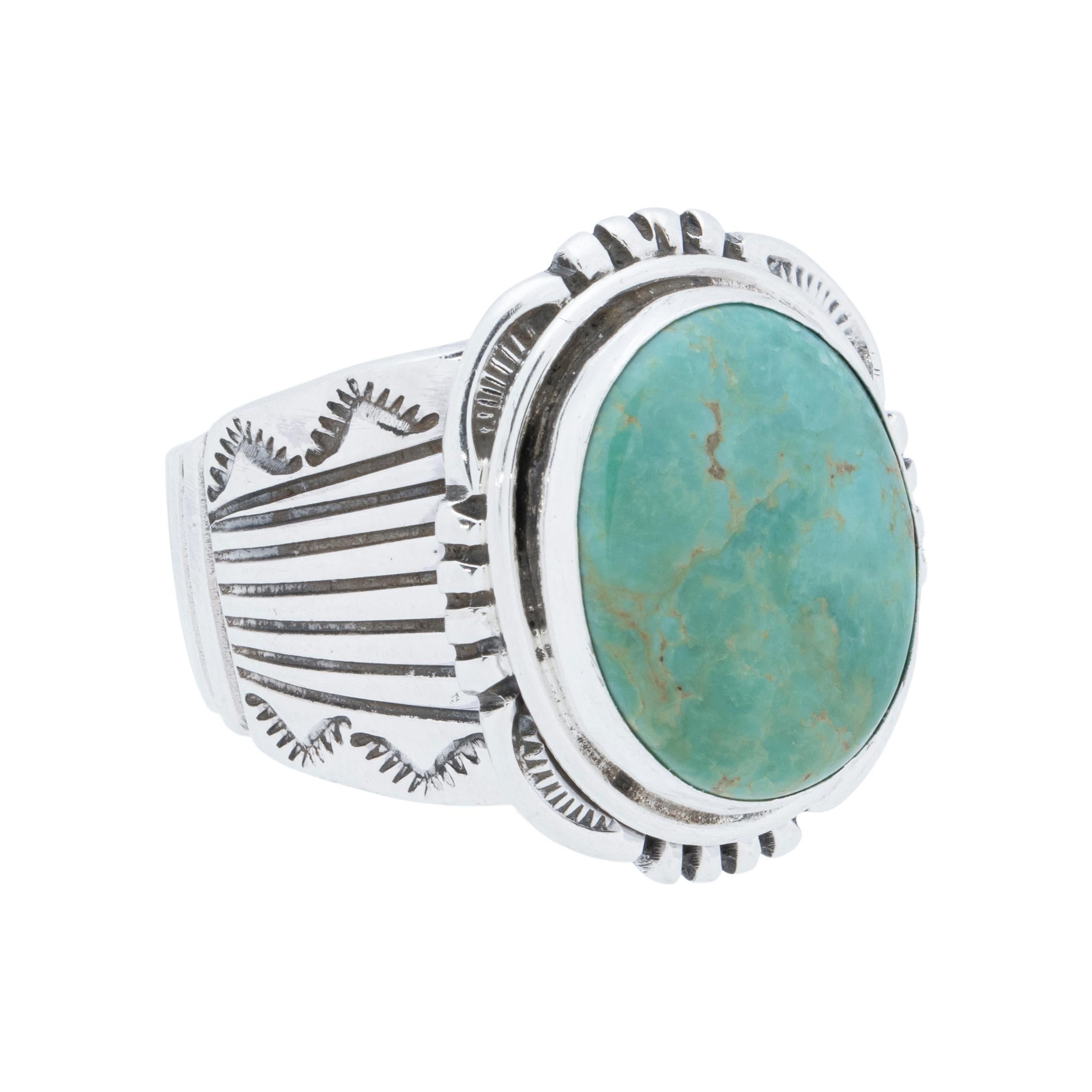 Taglio vecchia miniera Anello in turchese Sonoran Navajo e argento sterling in vendita