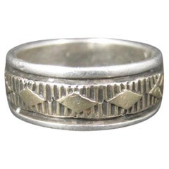 Vintage Navajo Sterling 14K Band Ring Size 6.5 Bruce Morgan