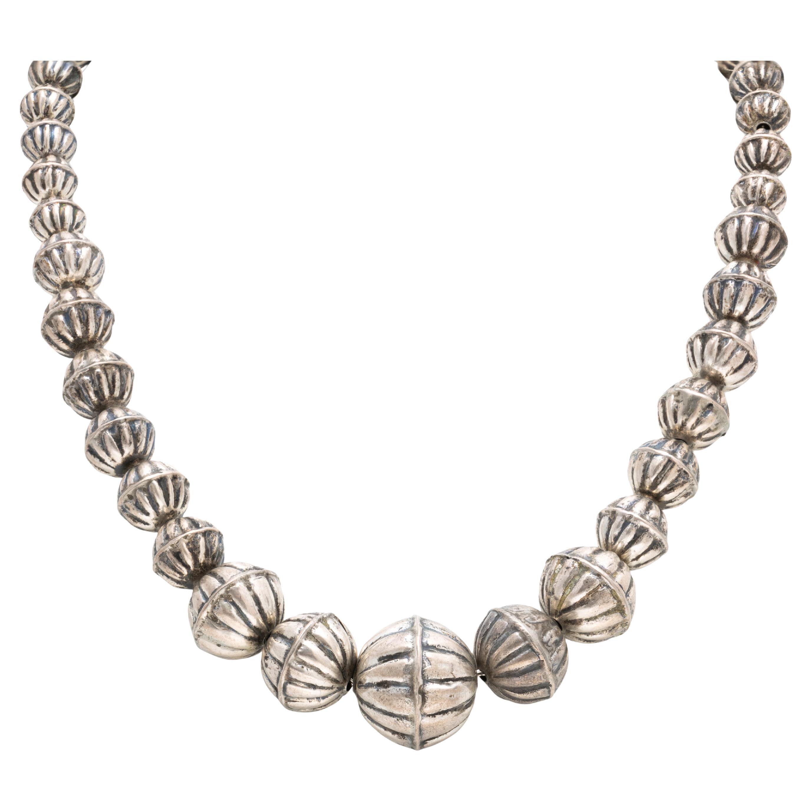 Navajo Sterling Beaded Necklace