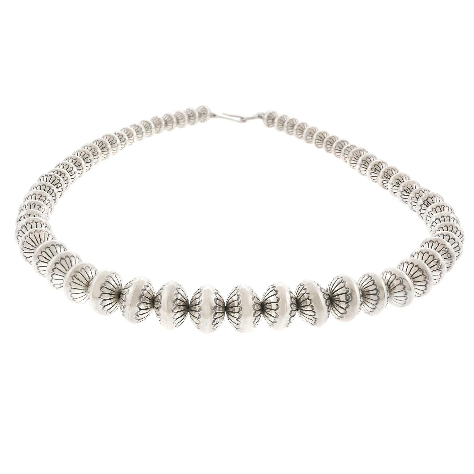 Navajo Sterling Concho Bead Necklace