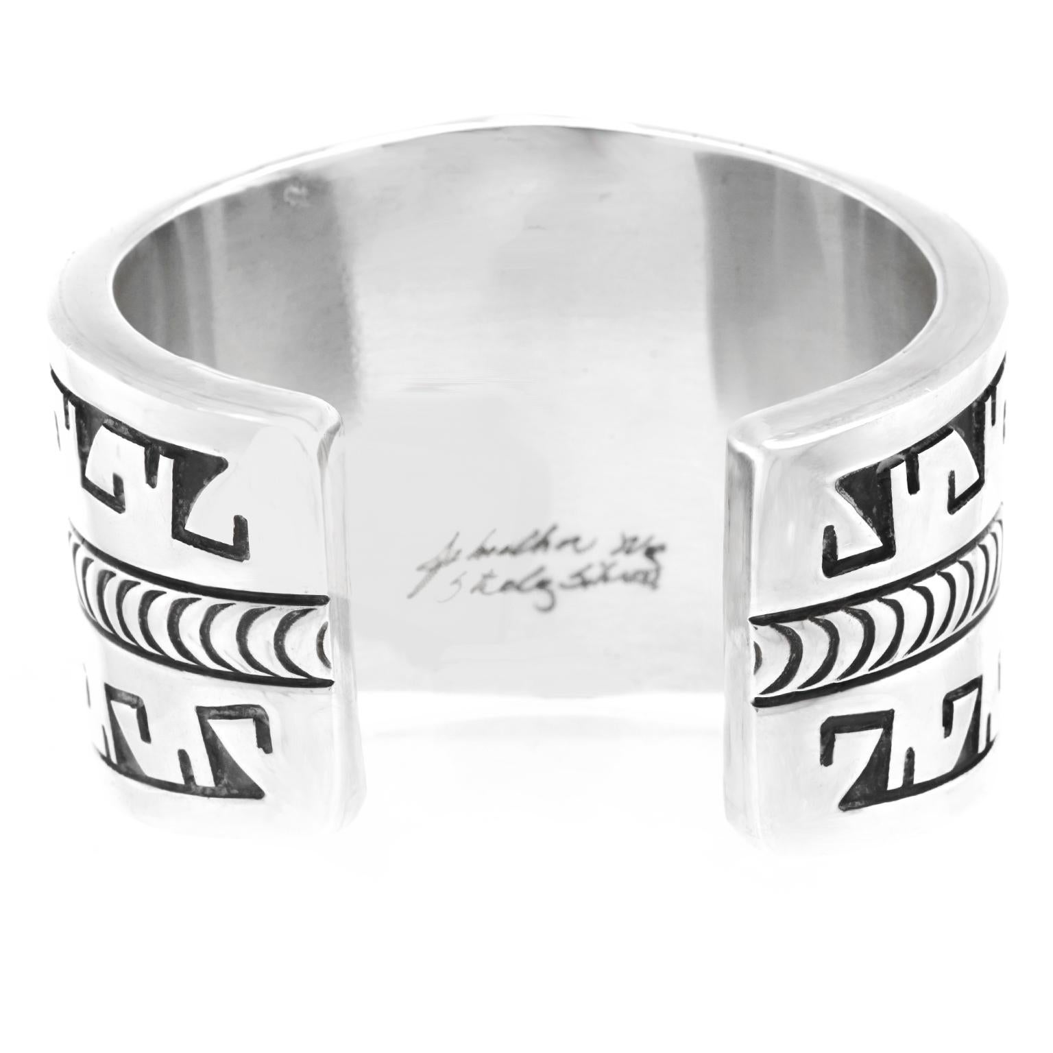 Navajo Sterling Cuff Bracelet Johnathan Nez 3