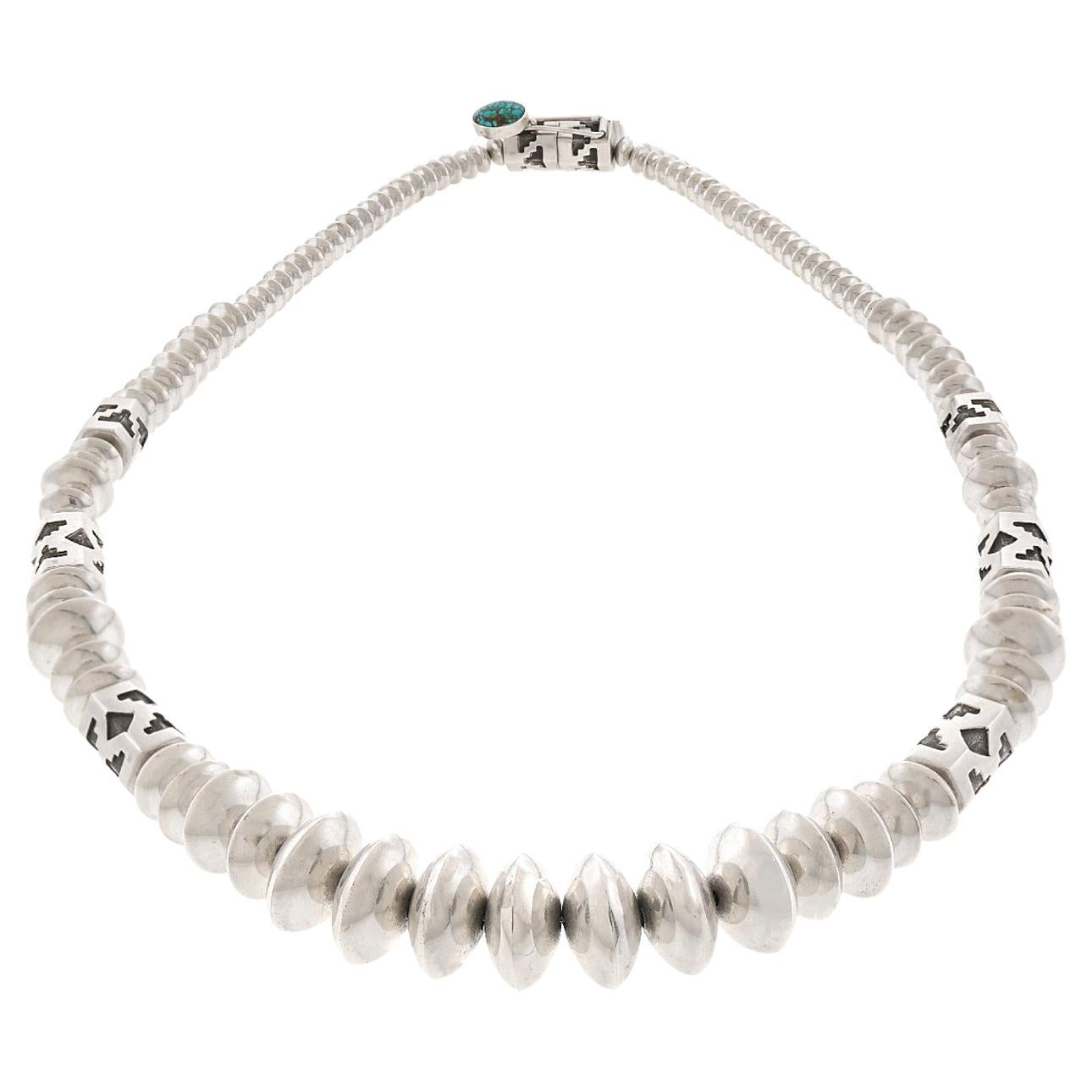 Navajo Sterling Necklace For Sale
