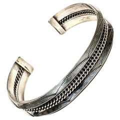 Navajo Sterling Silver 34 Gr. Cuff Bracelet by TAHE PS27