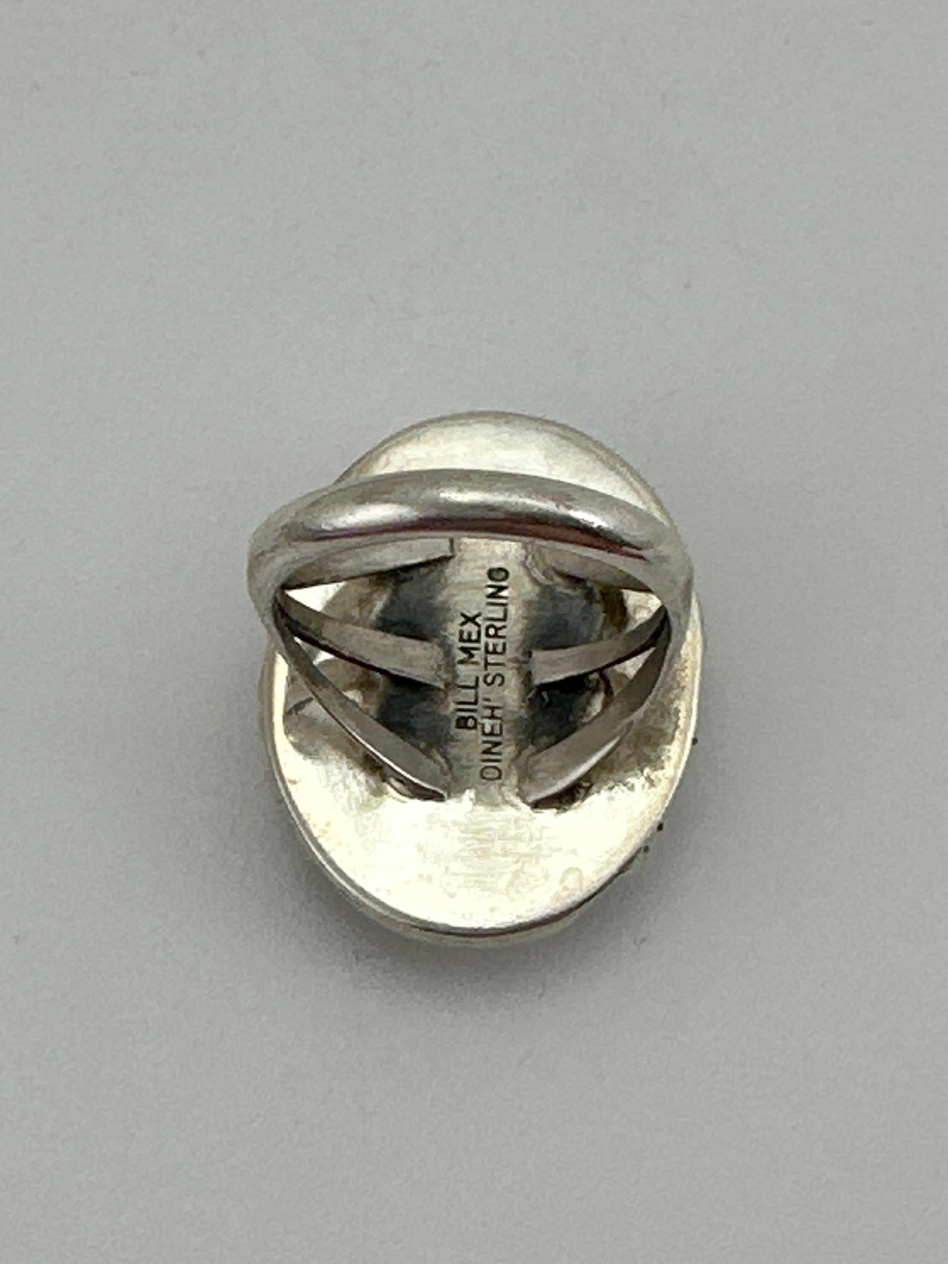 Navajo Sterling Silver .925 Kingman Turquoise 22mm x 28mm Oval Ring Size 8 3