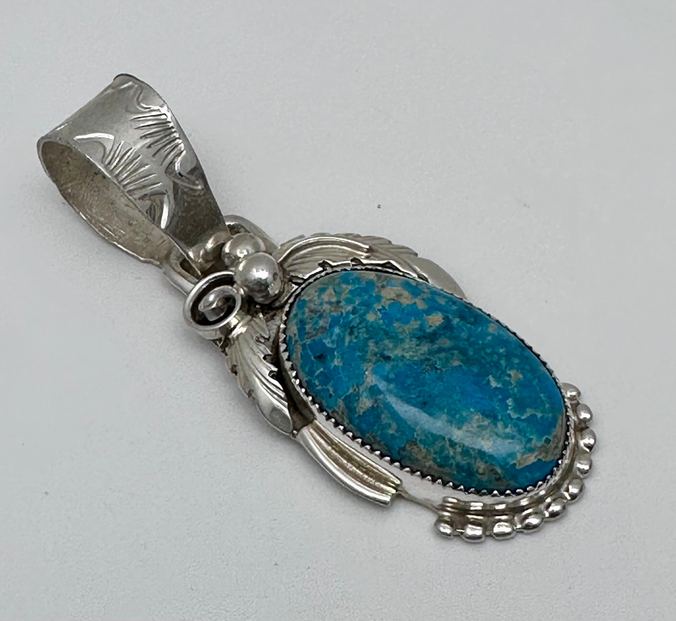 Artisan Navajo Sterling Silver .925 Oval Turquoise 1