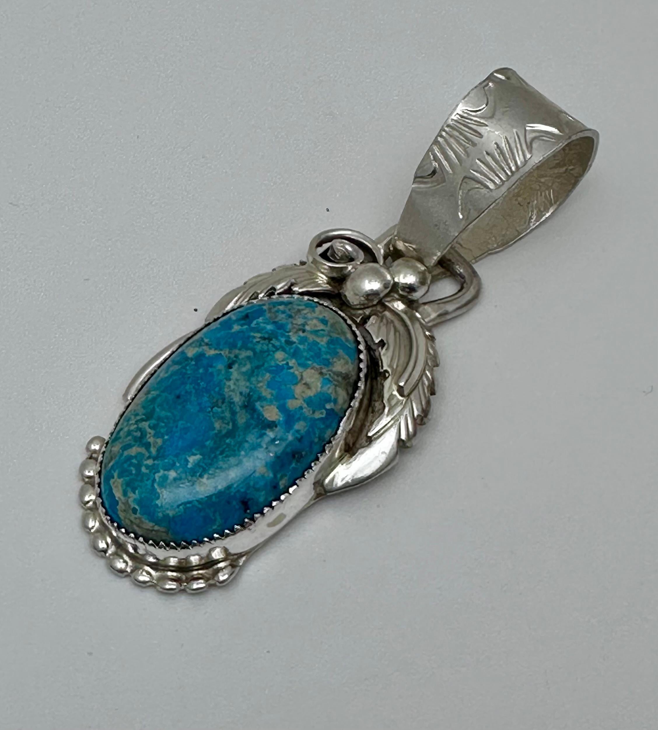 Cabochon Navajo Sterling Silver .925 Oval Turquoise 1