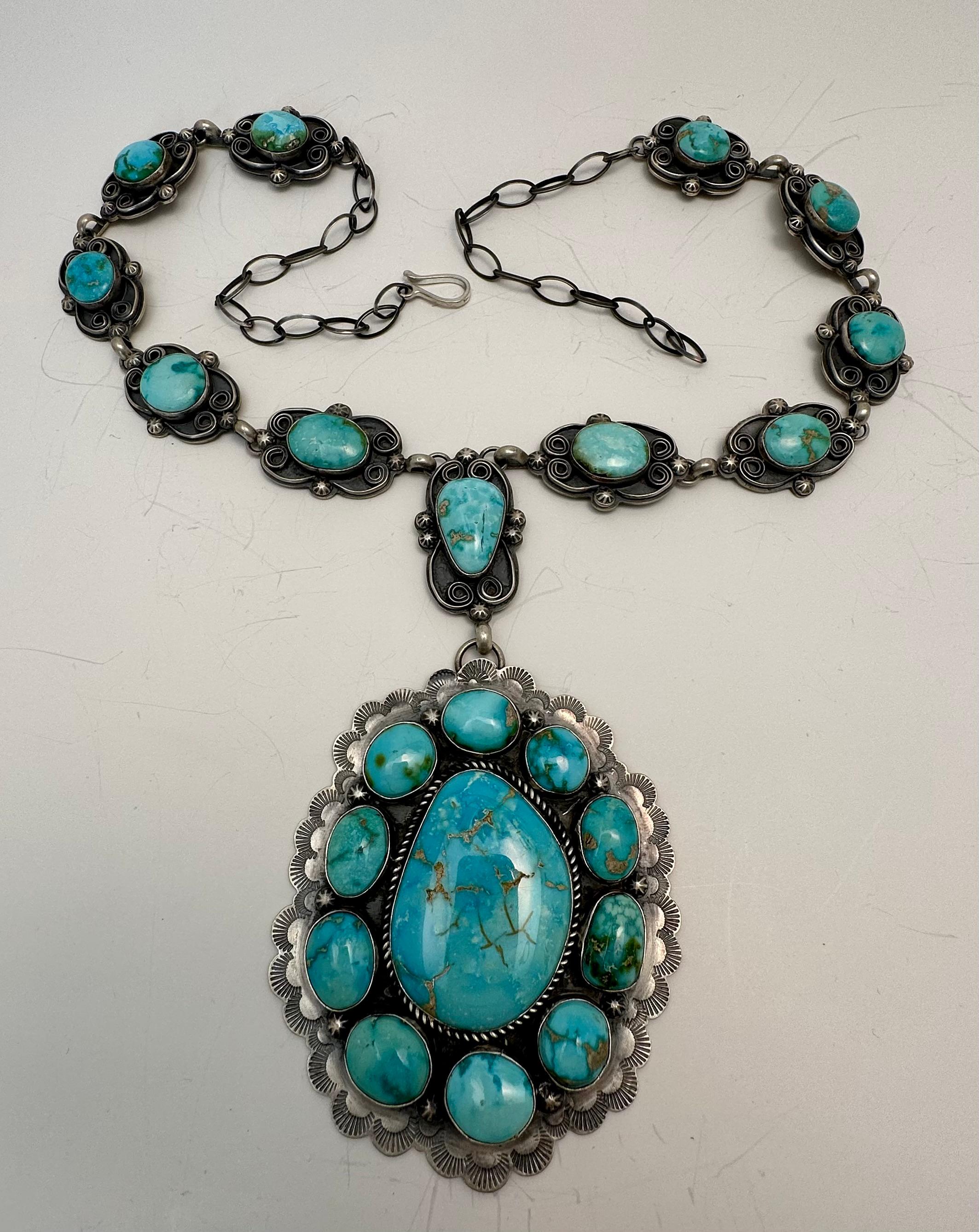 Navajo argent sterling .925 Sleeping Beauty Turquoise 30