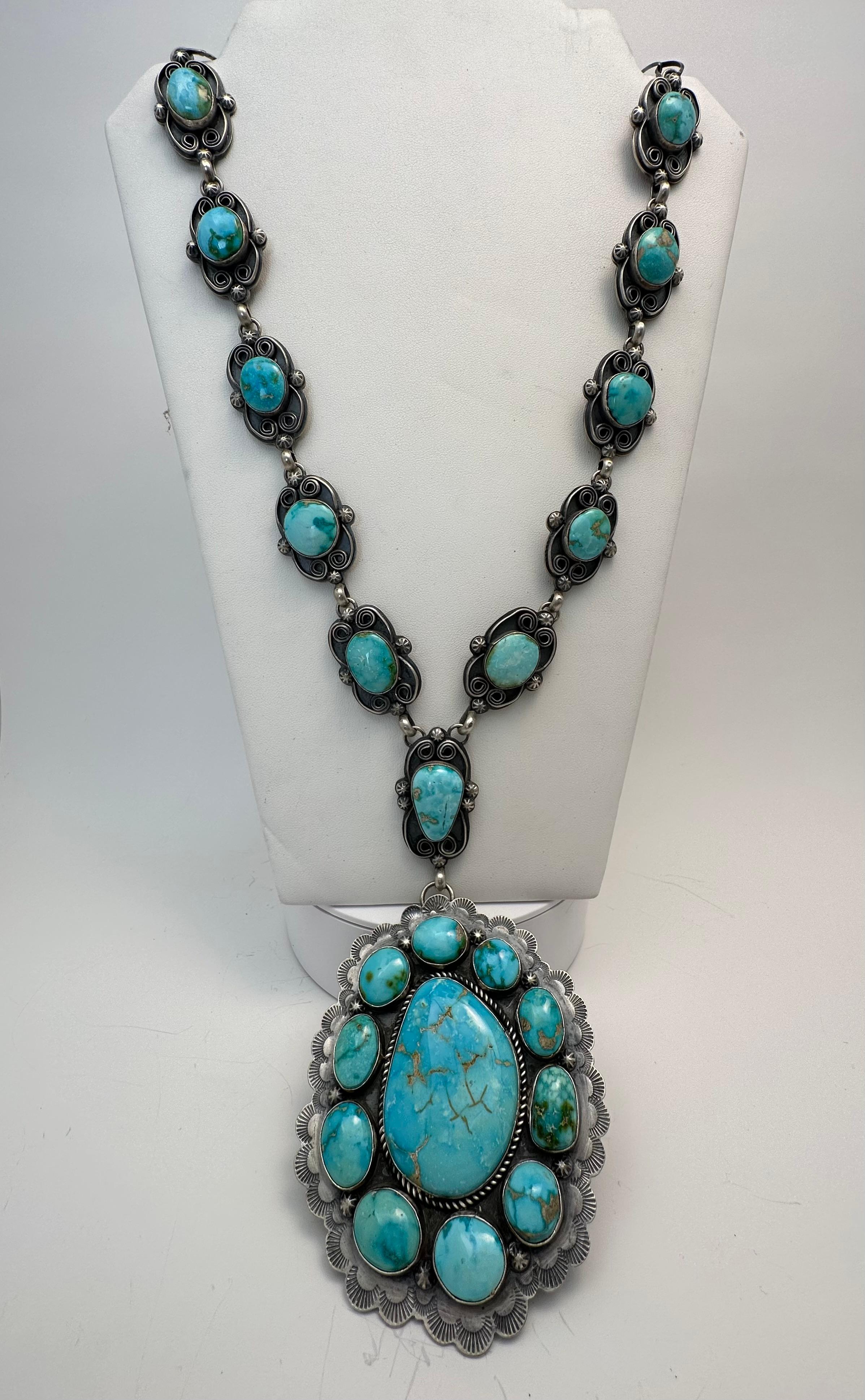 Navajo Sterling Silver .925 Sleeping Beauty Turquoise 30