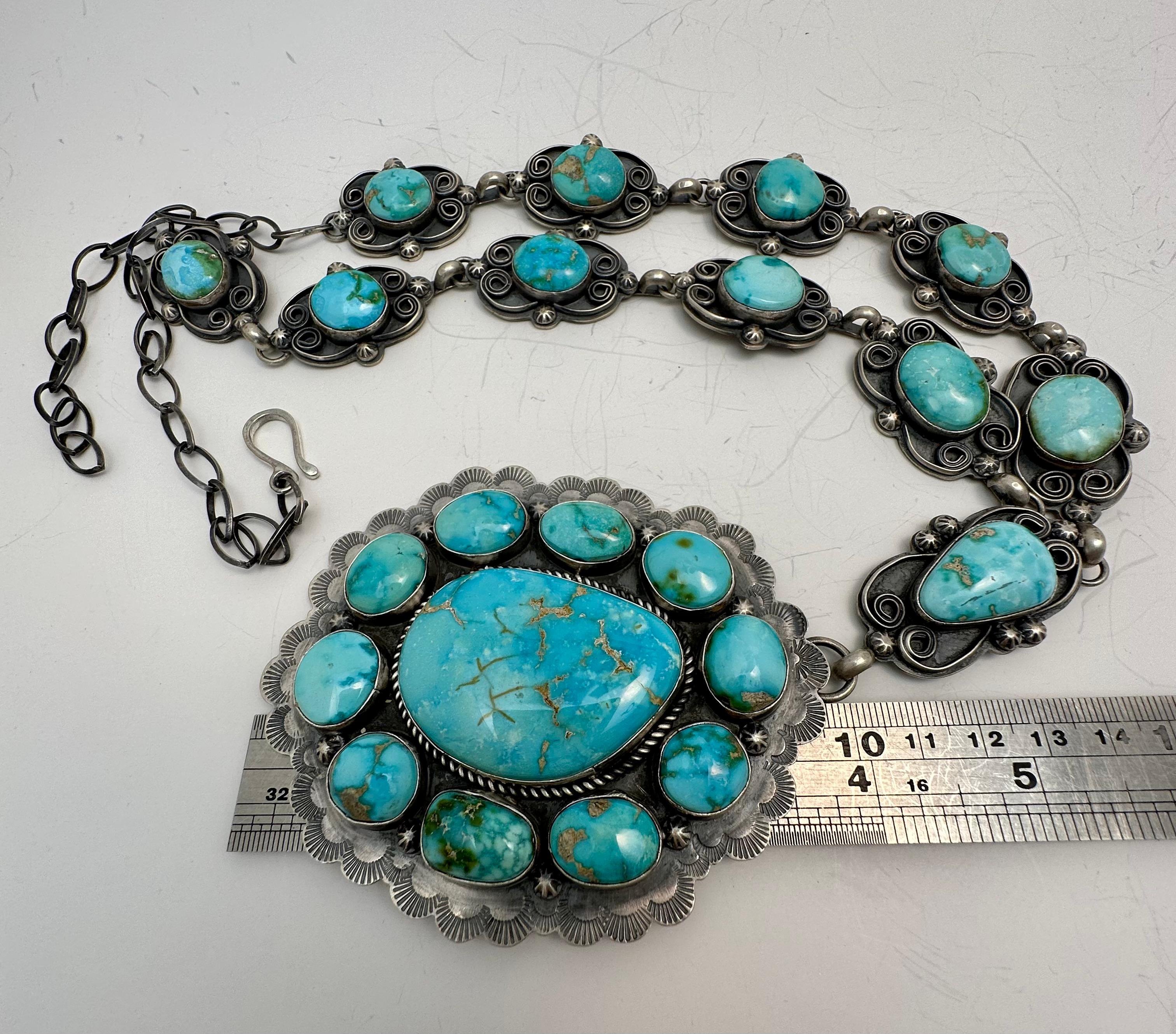 Cabochon Navajo Sterling Silver .925 Sleeping Beauty Turquoise 30