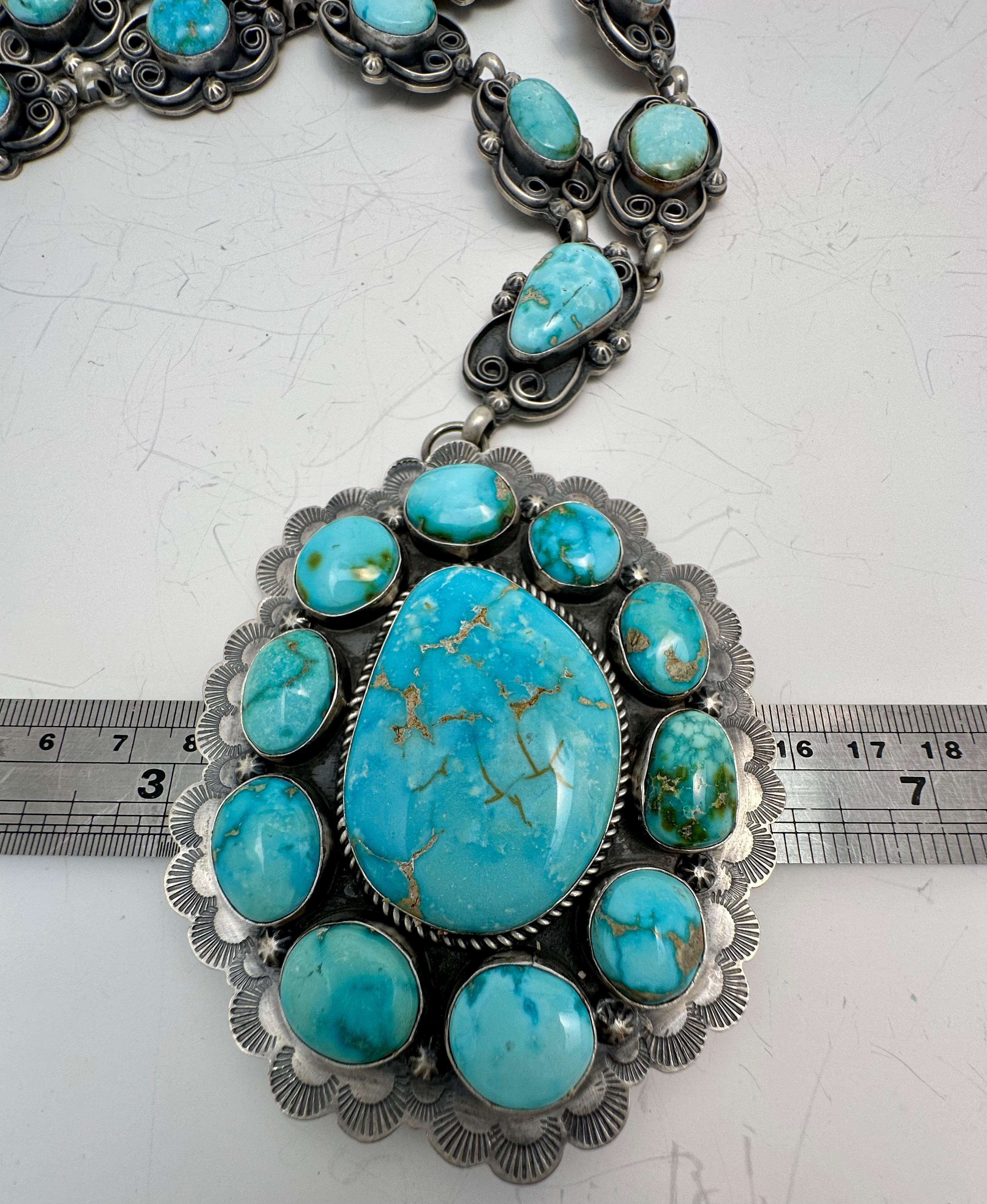 Navajo argent sterling .925 Sleeping Beauty Turquoise 30
