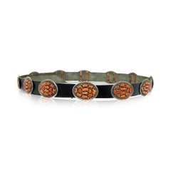 Navajo Sterling Silver and Coral Concho Belt