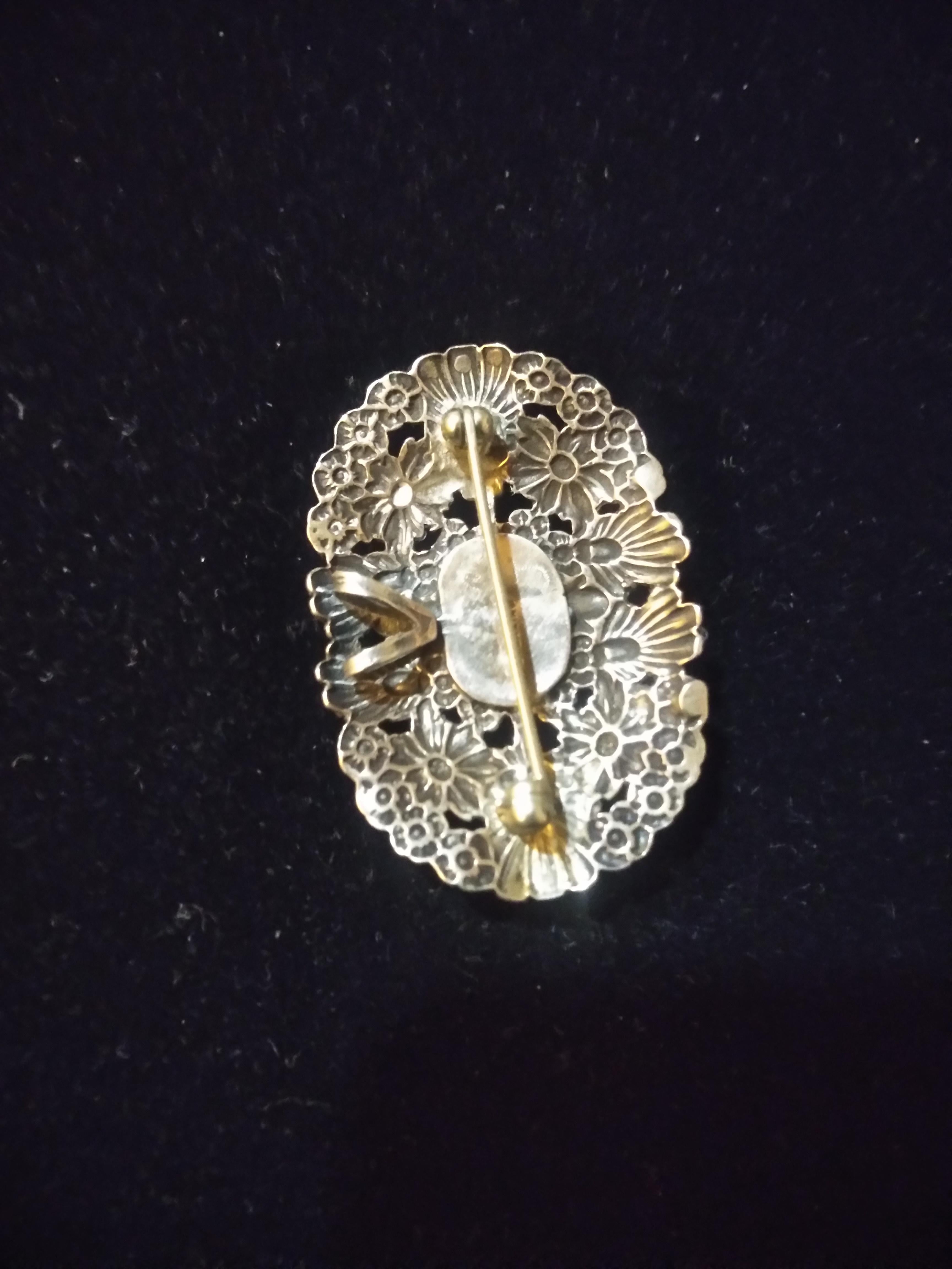 Navajo Sterling Silver and Turquoise Brooch In Good Condition In Pasadena, TX