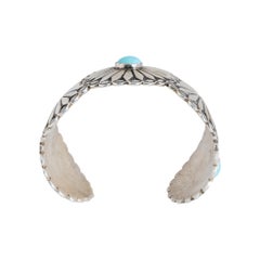 Navajo Sterling Silver and Turquoise Cuff Bracelet