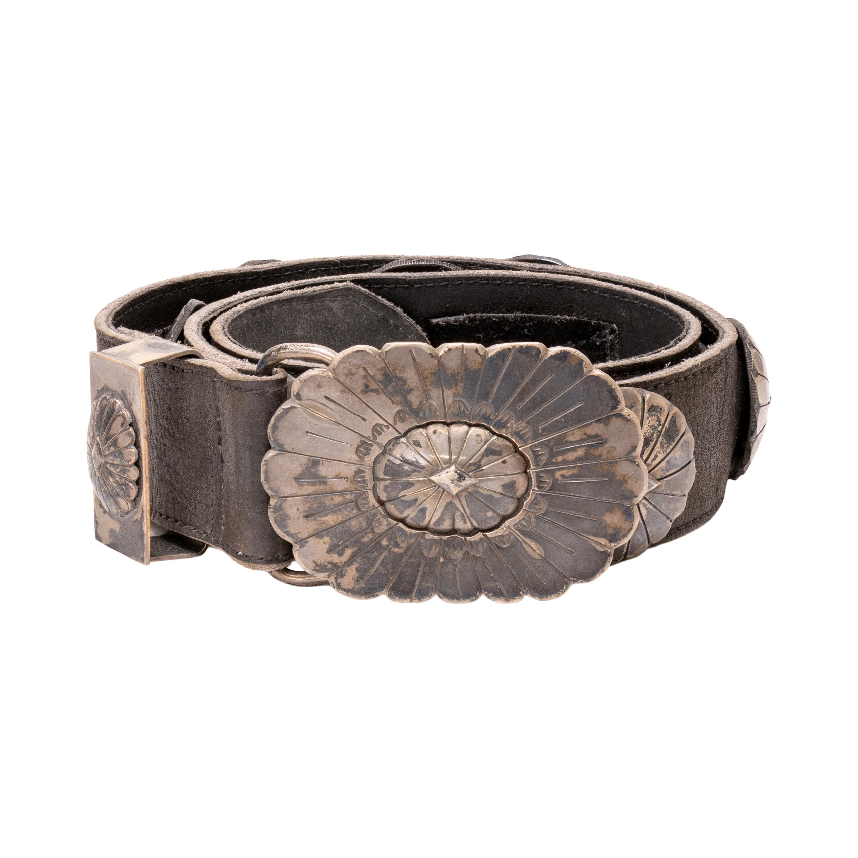 Cintura Concho in argento sterling Navajo In condizioni buone in vendita a Coeur d Alene, ID