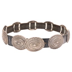 Navajo Sterling Silver Concho Belt