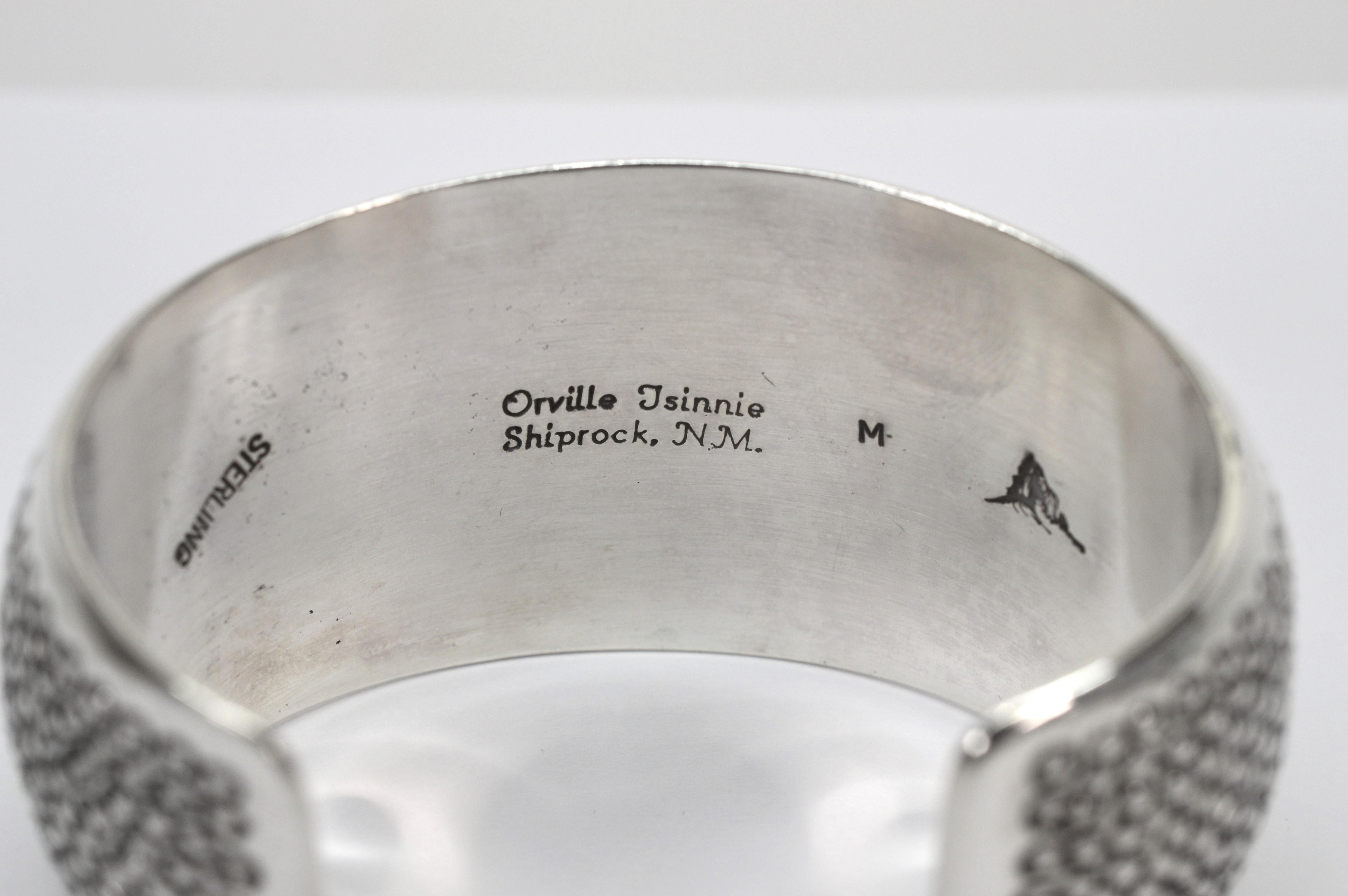 Navajo Sterling Silver Domed Cuff Bracelet For Sale 1