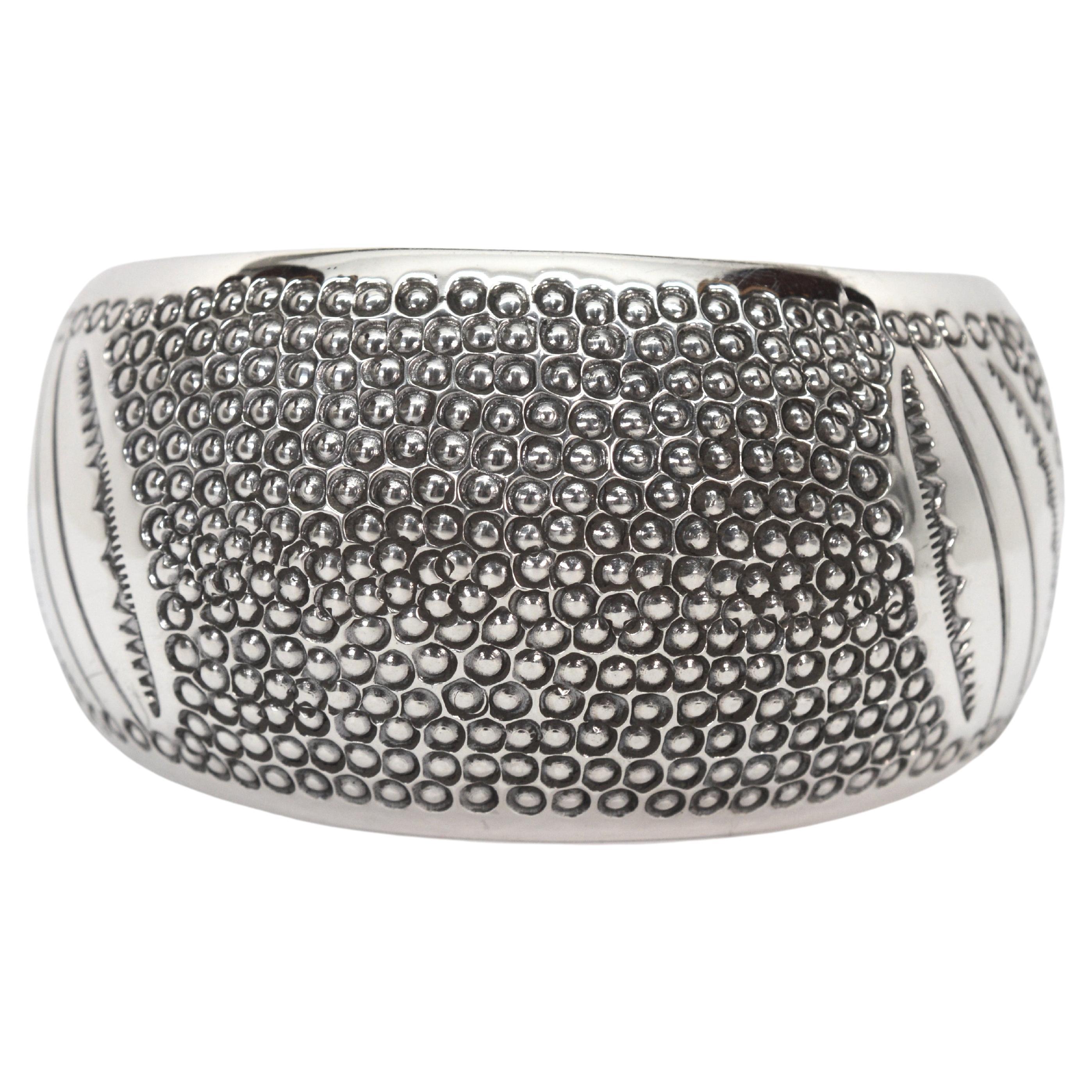 Navajo Sterling Silver Domed Cuff Bracelet