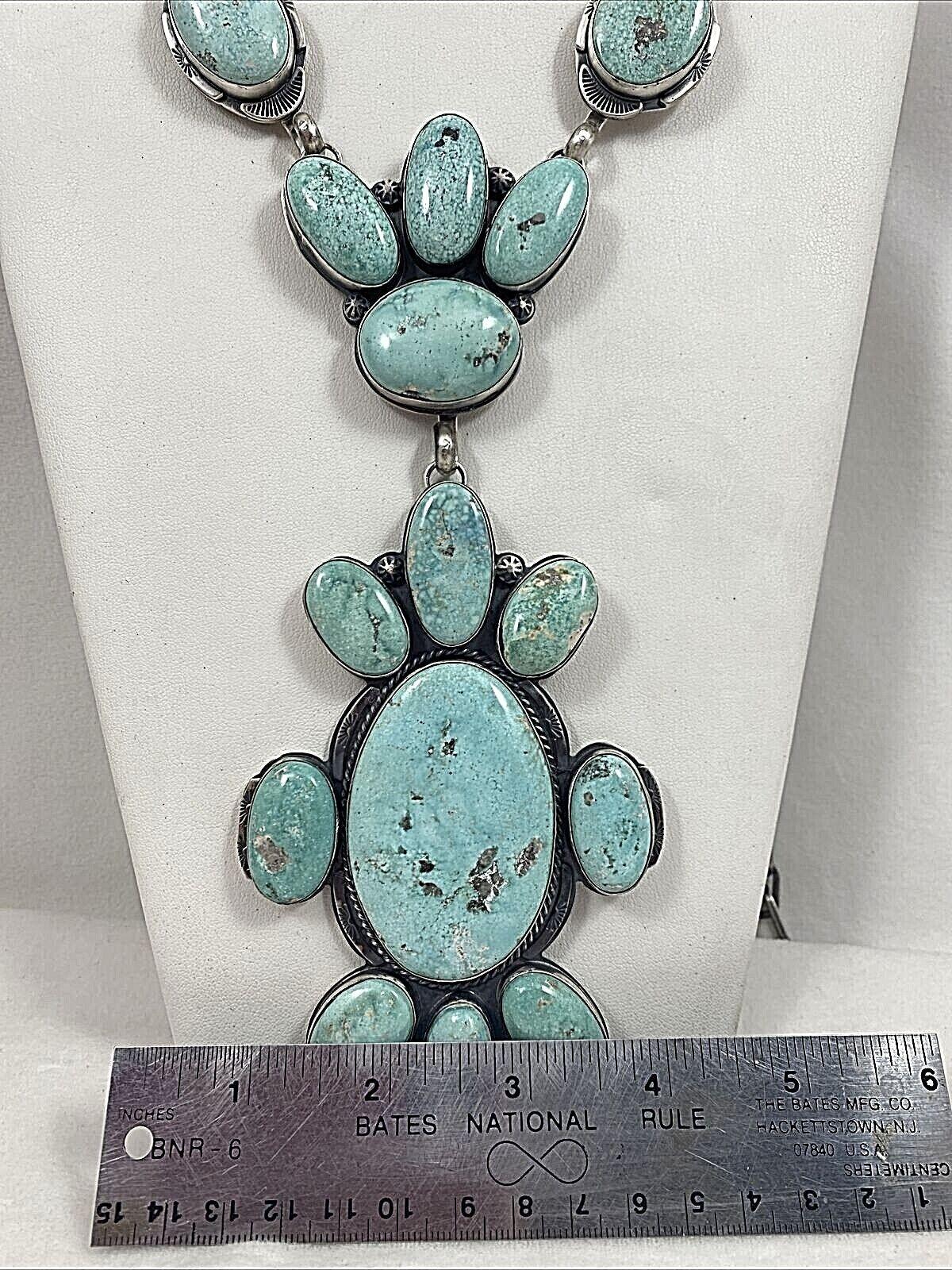 Navajo Sterling Silver Easter Blue Turquoise 34