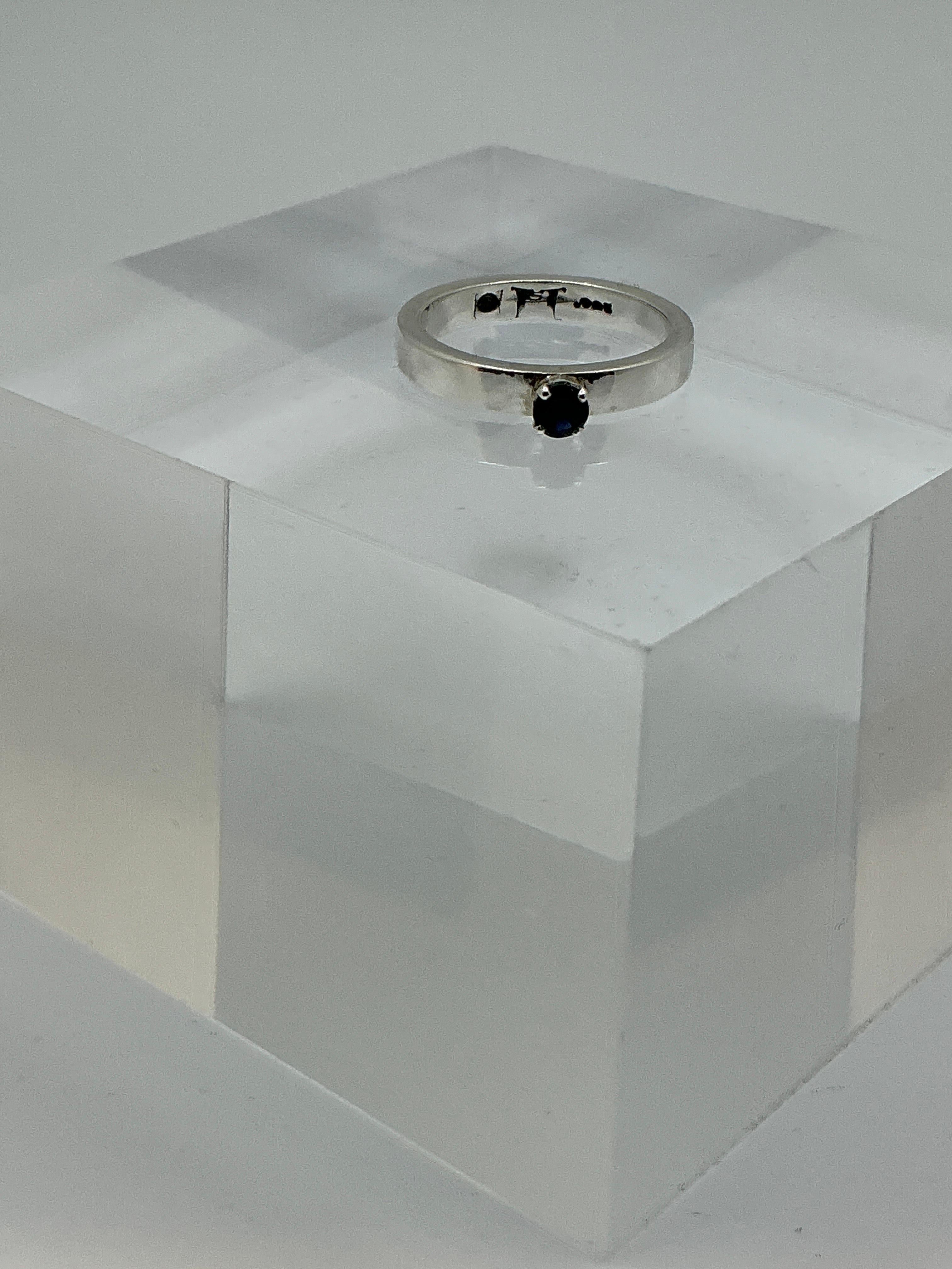 Navajo Sterling Silver Garnet Ring View 3
