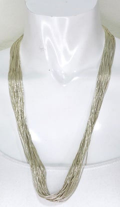 Native American Liquid Silver Necklace 7 For Sale on 1stDibs
