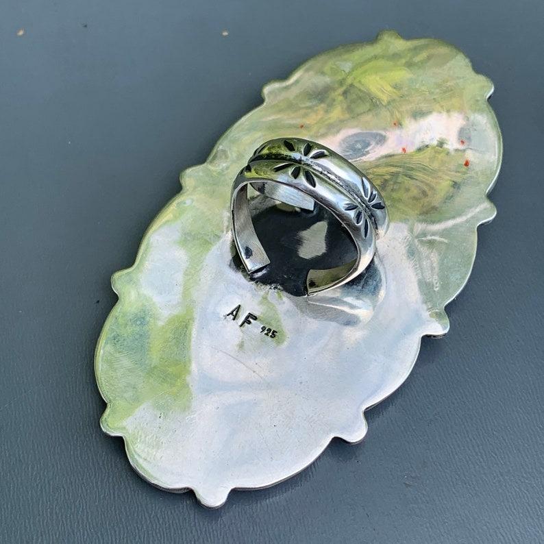 da uomo o donna Anello a grappolo di turchese in argento sterling Navajo in vendita