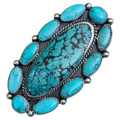 Anello a grappolo di turchese in argento sterling Navajo