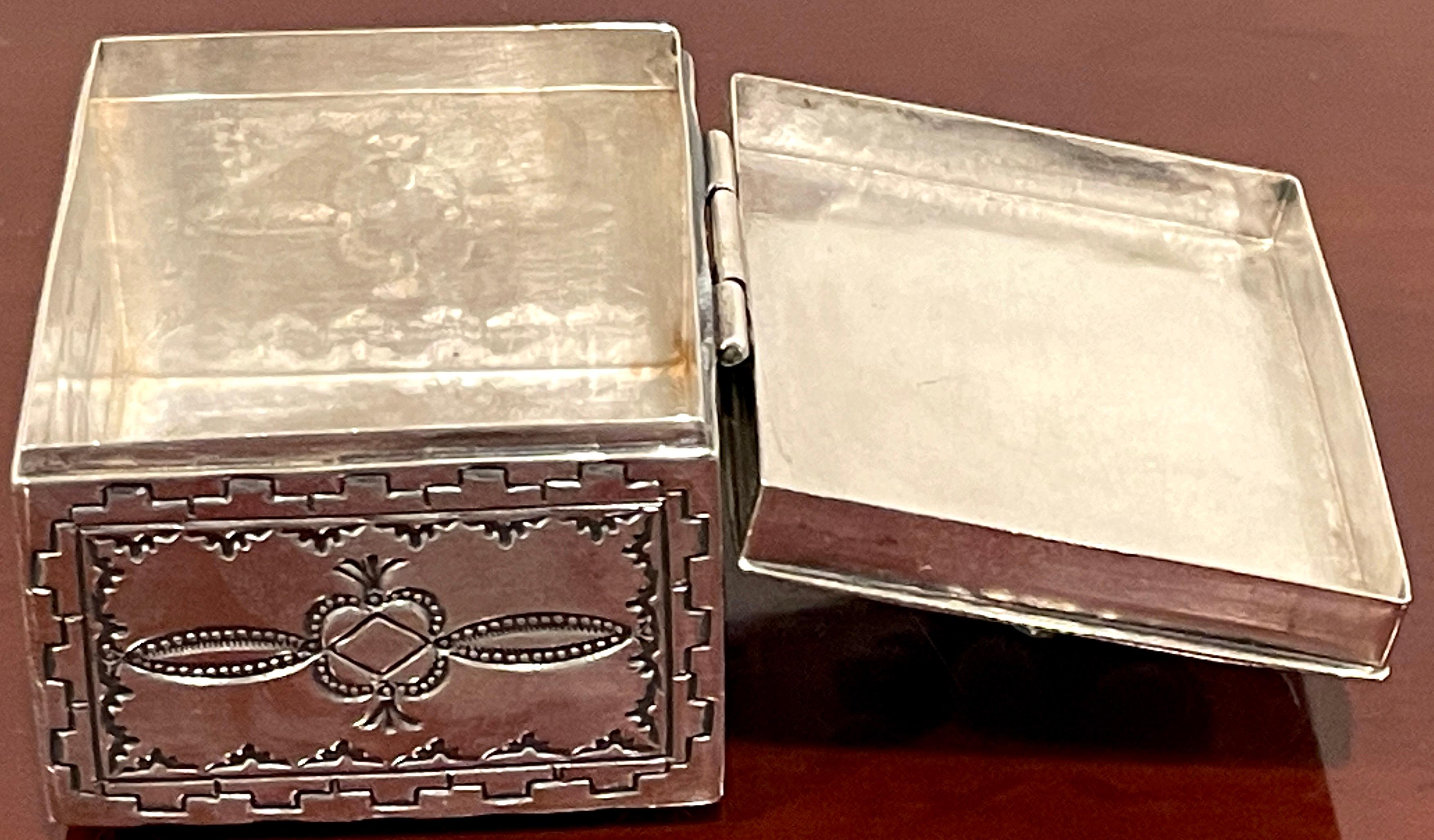 20th Century Navajo Sterling Silver & Turquoise Hinged Box, by Gary Reeves For Sale