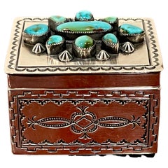 Navajo Sterling Silver & Turquoise Hinged Box, by Gary Reeves