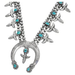 Navajo Sterling Squash Blossom di Nellie Tso (Wow! Fleur-De-Lis!)