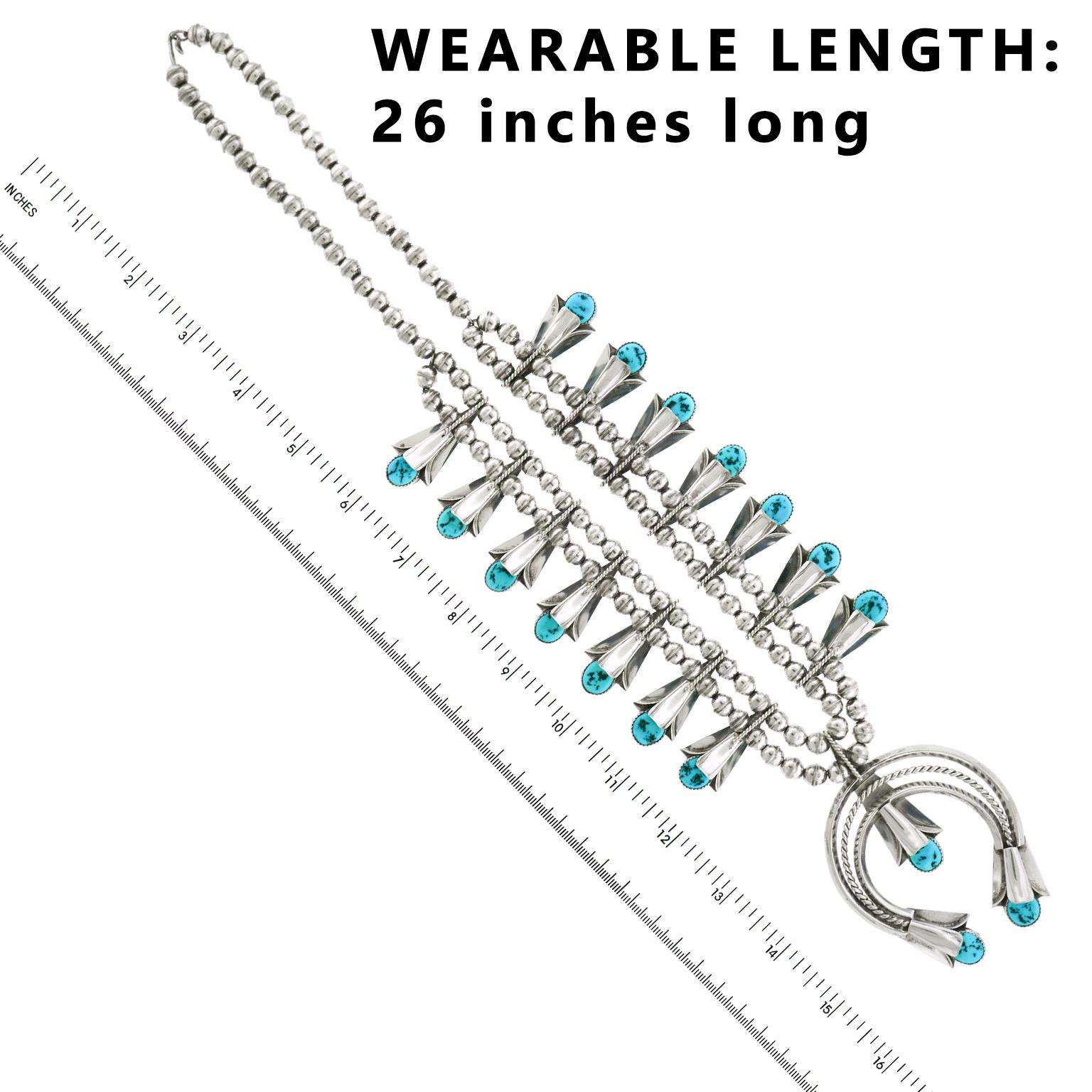 Navajo Sterling Squash Blossom Halskette von Fatoya Yazzie für Damen oder Herren