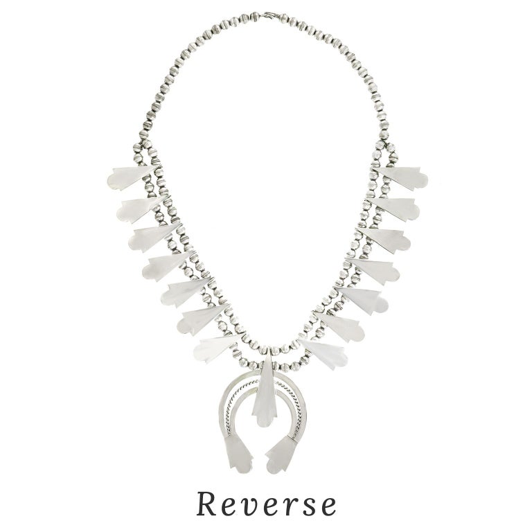 Navajo Sterling Squash Blossom Necklace by Fatoya Yazzie at 1stDibs