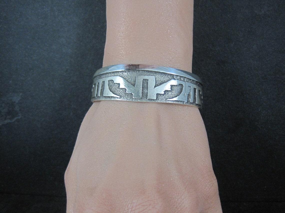 Navajo Sterling Tufa Cuff Bracelet 6.25 Inches Anthony Bowman For Sale 5