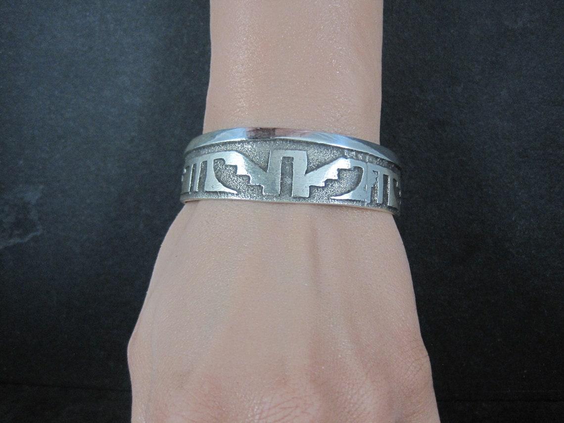Navajo Sterling Tufa Cuff Bracelet 6.25 Inches Anthony Bowman For Sale 3