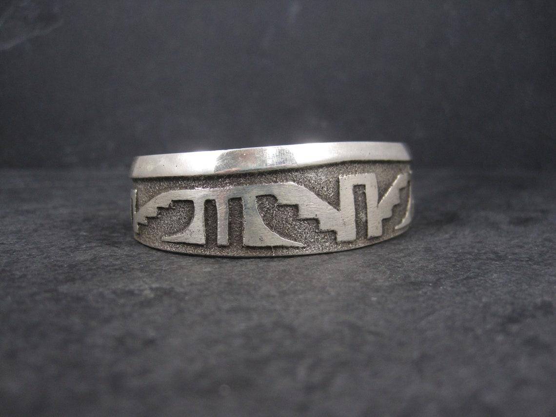 Native American Navajo Sterling Tufa Cuff Bracelet 6.25 Inches Anthony Bowman For Sale