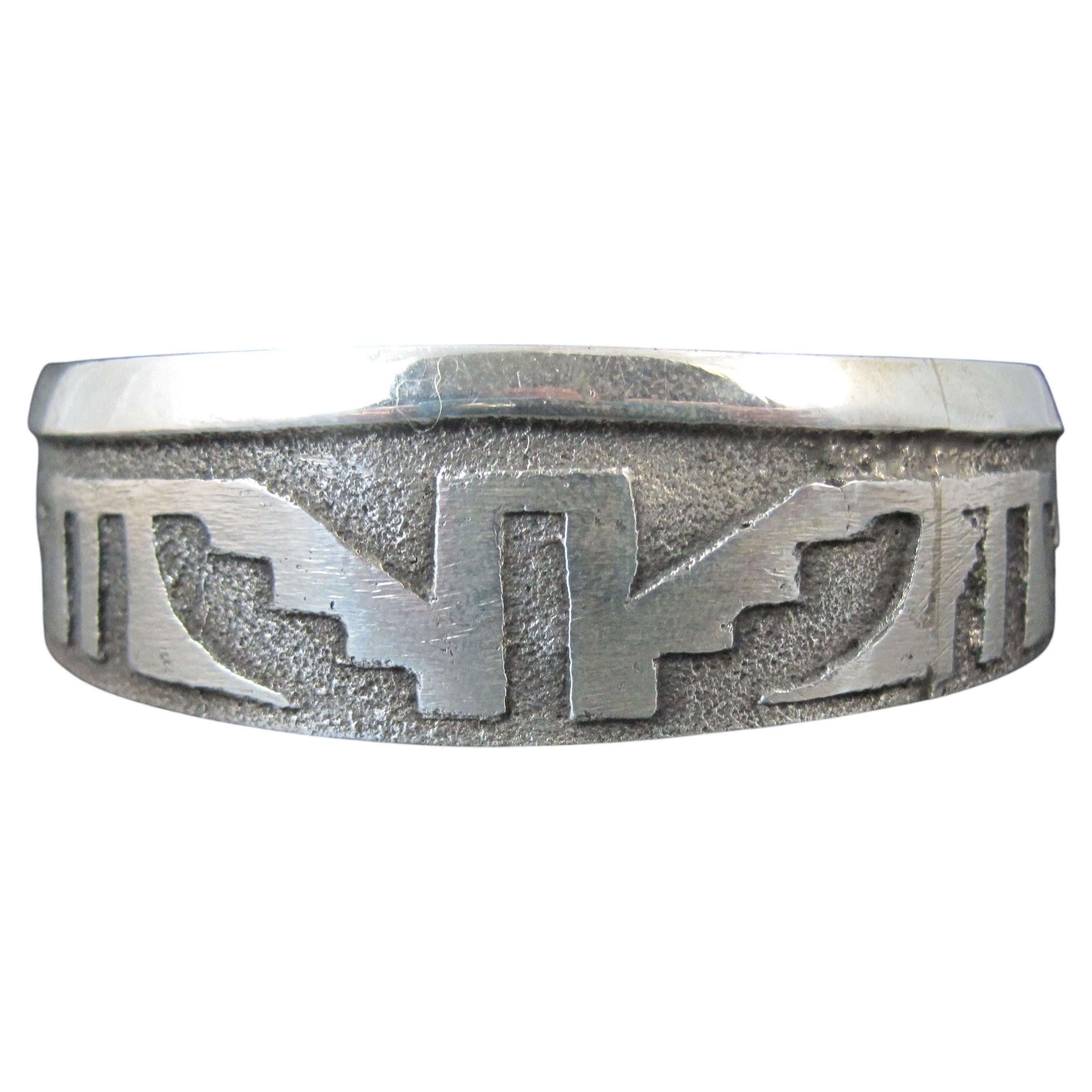 Bracciale di tufo in argento Navajo da 6,25 pollici Anthony Bowman in vendita