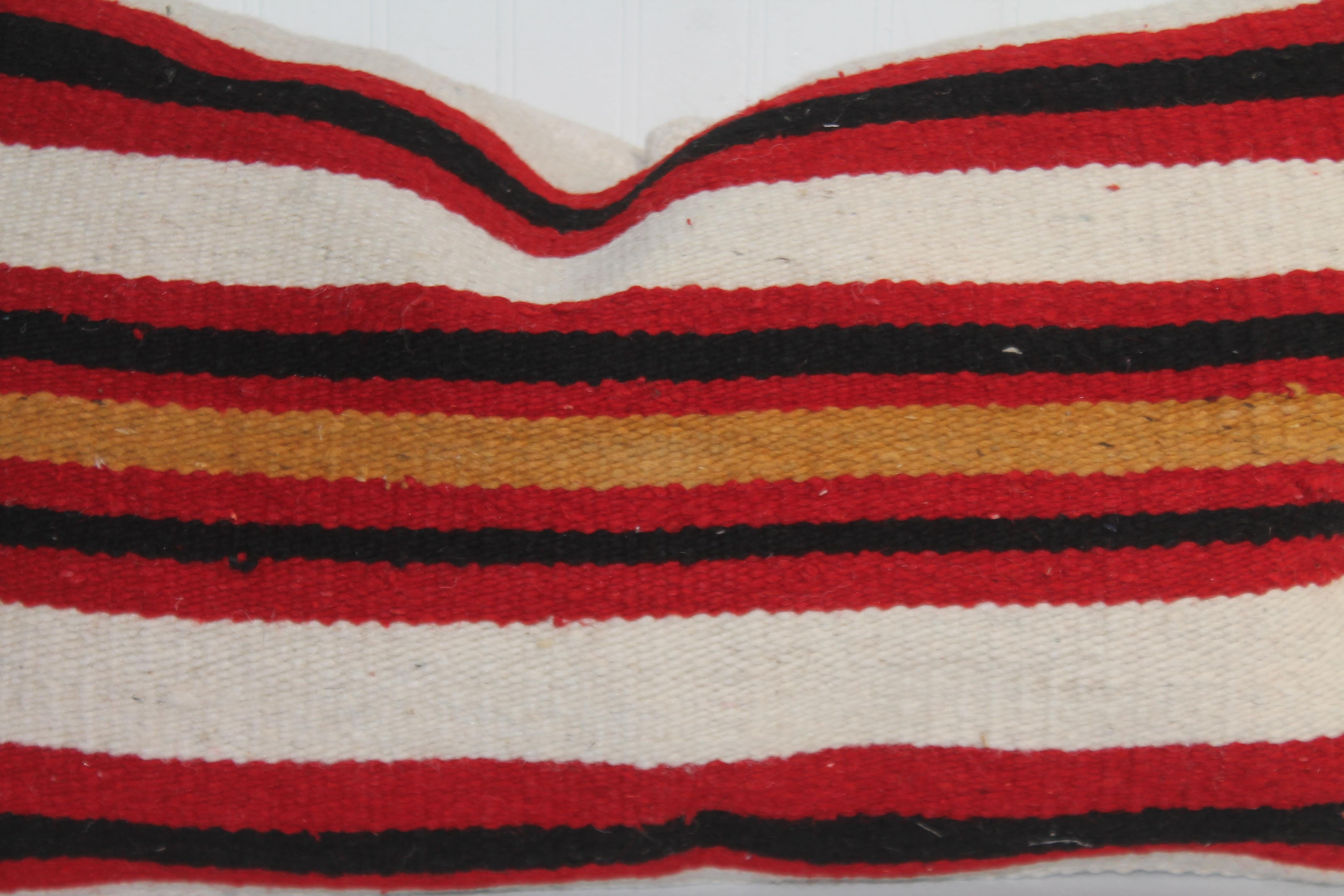 Mid-20th Century Navajo Striped Bolster Pillow For Sale