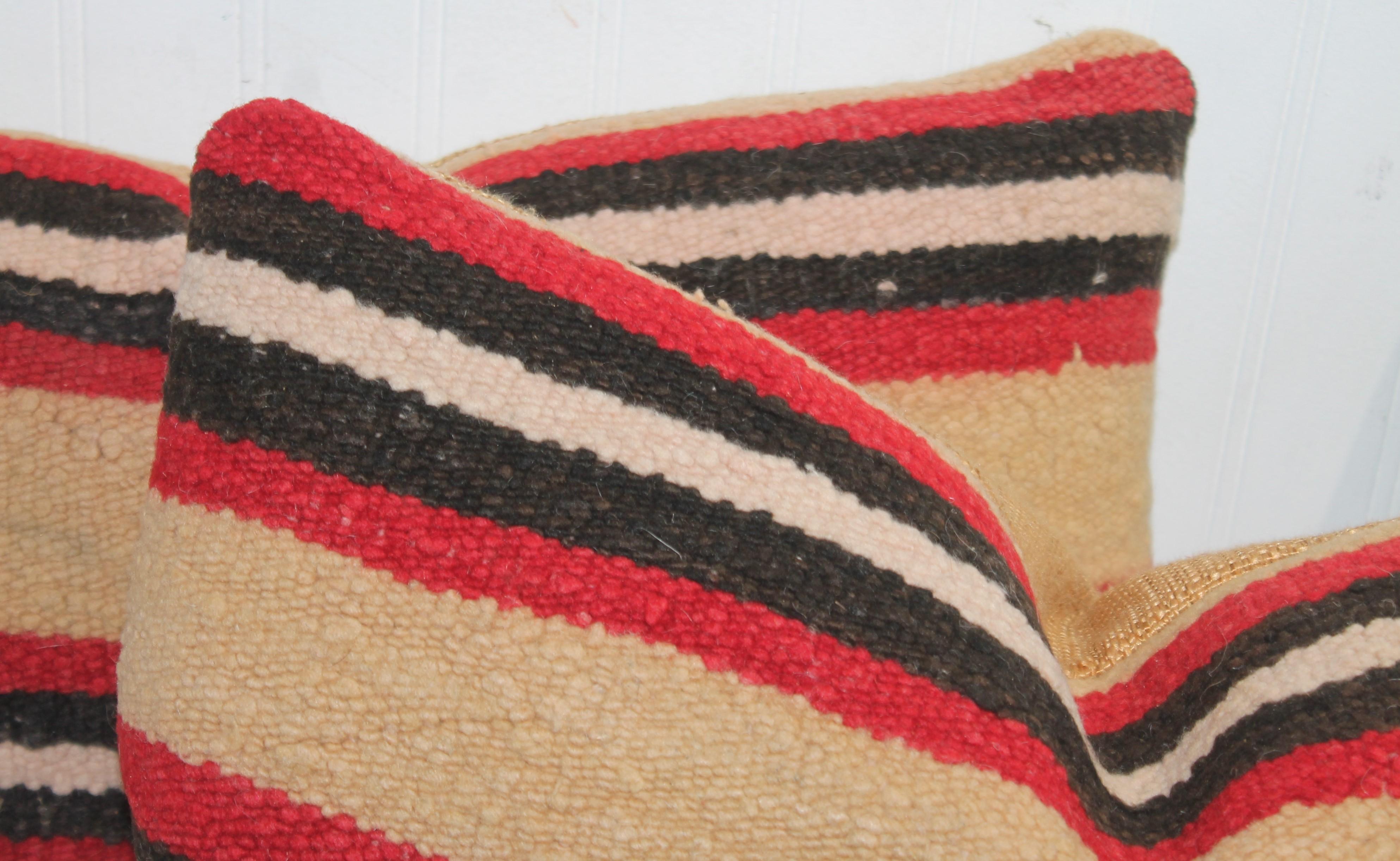 Navajo Striped Kidney Pillows In Good Condition For Sale In Los Angeles, CA