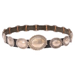 Navajo Stylized Silver Concho Belt