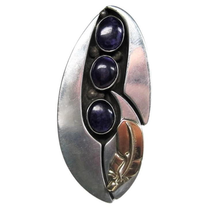 Navajo Sugilite Feather Ring Wilbert Cora Vandever Adjustable For Sale